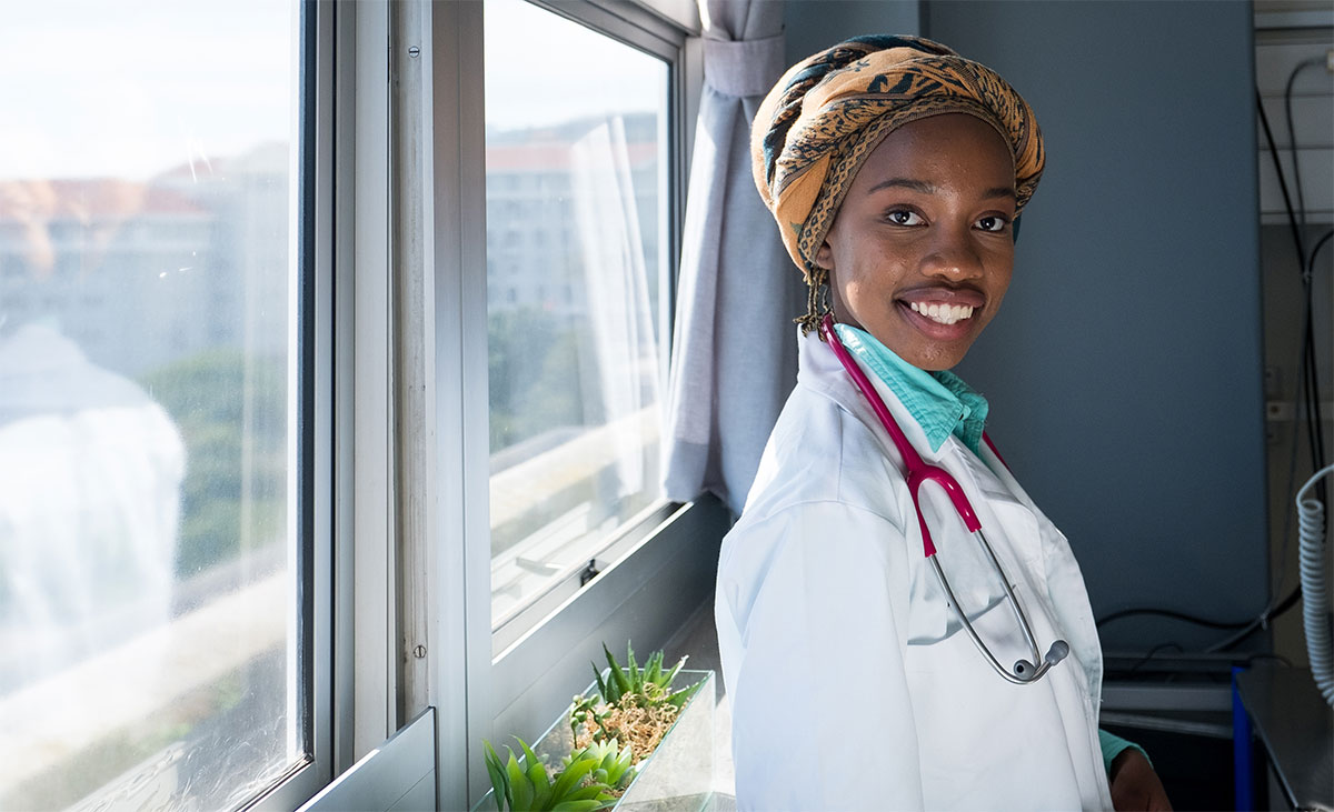 international female doctor with stethoscope international female doctor with stethoscope image