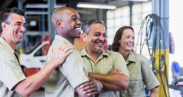 three men and a woman workers image three men and a woman workers image